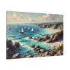 Peaceful Atmosphere With Rocky Coastline Standard Canvas