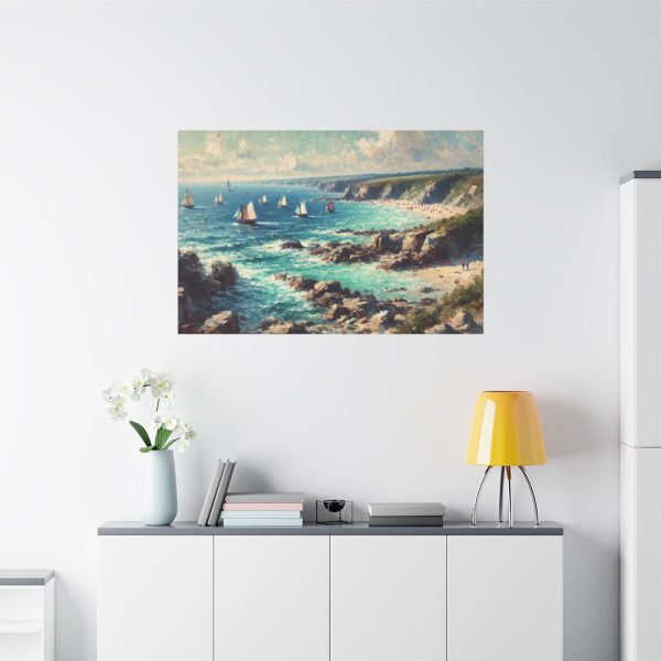 Peaceful Atmosphere With Rocky Coastline Standard Canvas