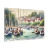 Coastal Scene With Sailboats in Marina Standard Canvas