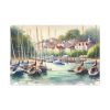 Coastal Scene With Sailboats in Marina Standard Canvas