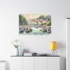 Coastal Scene With Sailboats in Marina Standard Canvas