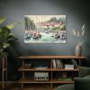 Coastal Scene With Sailboats in Marina Standard Canvas