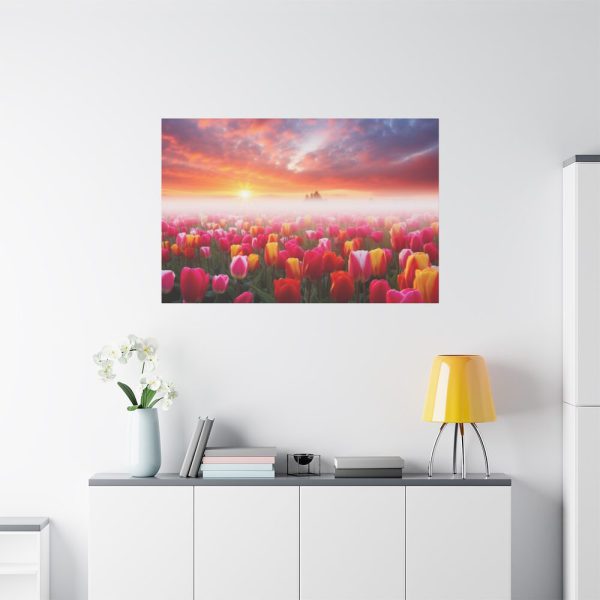 Tulip Field In The Morning Standard Canvas
