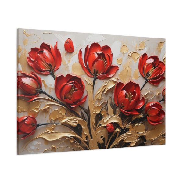 Red-Gold Abstract Tulips Standard Canvas