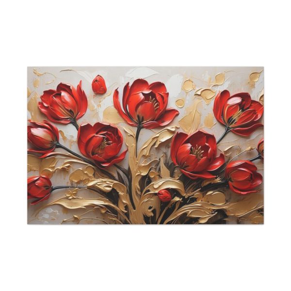 Red-Gold Abstract Tulips Standard Canvas