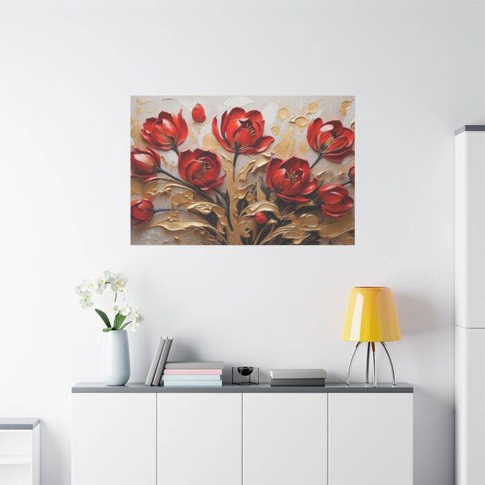 Red-Gold Abstract Tulips Standard Canvas - Image 3