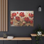 Red-Gold Abstract Tulips Standard Canvas - Image 4