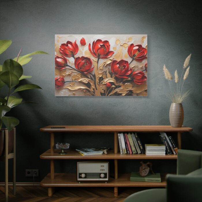 Red-Gold Abstract Tulips Standard Canvas - Image 5