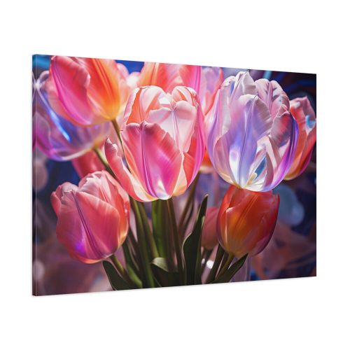 Beautiful Pink Tulips Flowers Standard Canvas