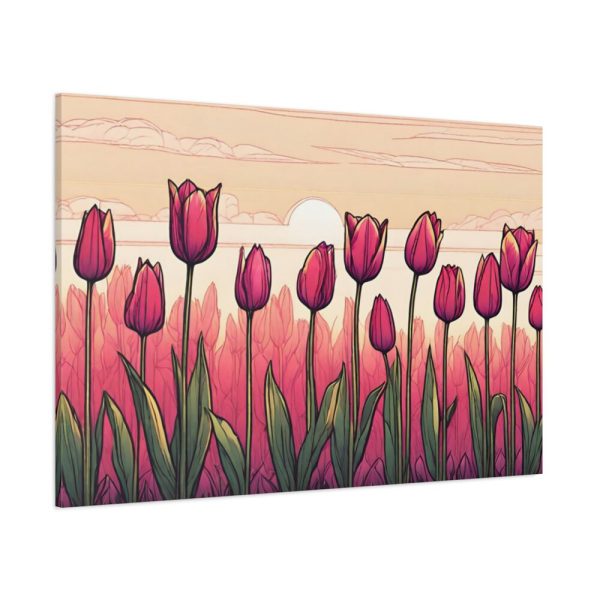 91638-385.jpg Pink Tulips Row At Sunset Standard Canvas