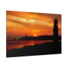 Sunset Ocean Lighthouse Silhouette Standard Canvas