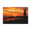 Sunset Ocean Lighthouse Silhouette Standard Canvas