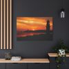Sunset Ocean Lighthouse Silhouette Standard Canvas