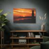 Sunset Ocean Lighthouse Silhouette Standard Canvas