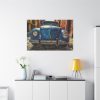 91638-57.jpg Front of a Rusty, Vintage, Blue Volkswagen Beetle Standard Canvas