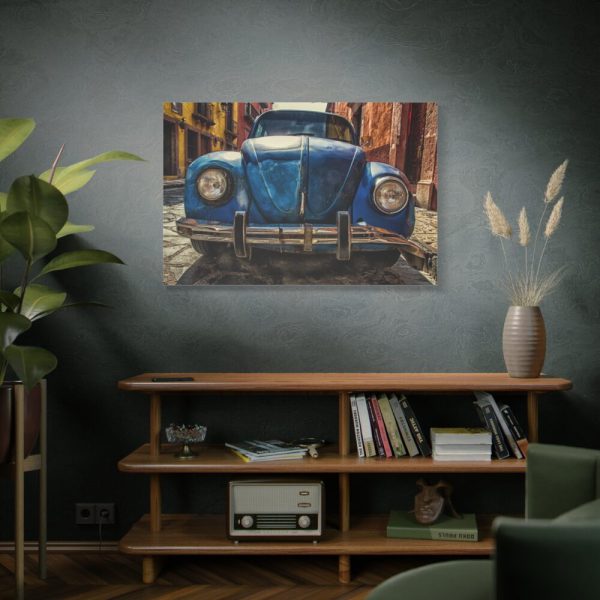 91638-59.jpg Front of a Rusty, Vintage, Blue Volkswagen Beetle Standard Canvas