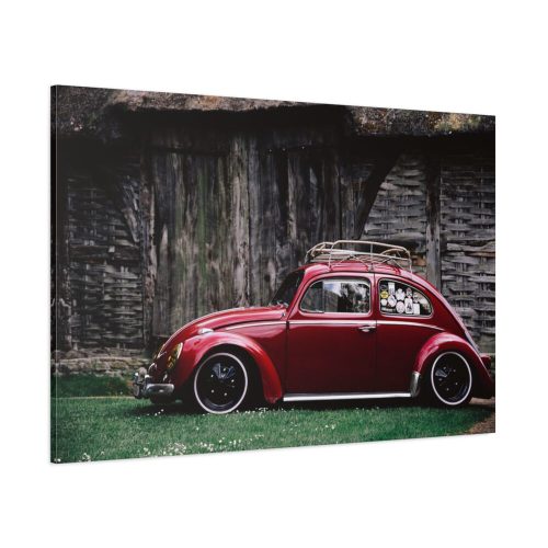 Red Old Beetle Car Standard Canvas