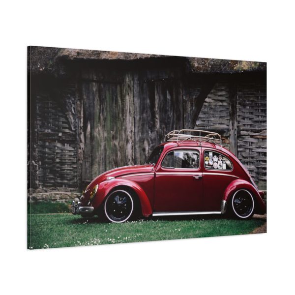 Red Old Beetle Car Standard Canvas