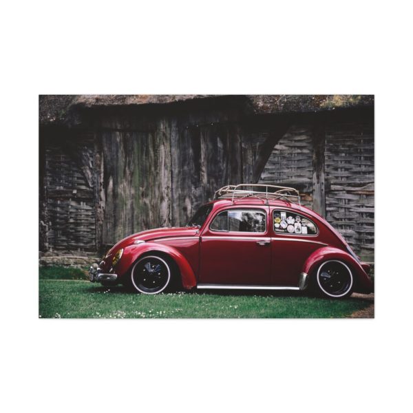Red Old Beetle Car Standard Canvas