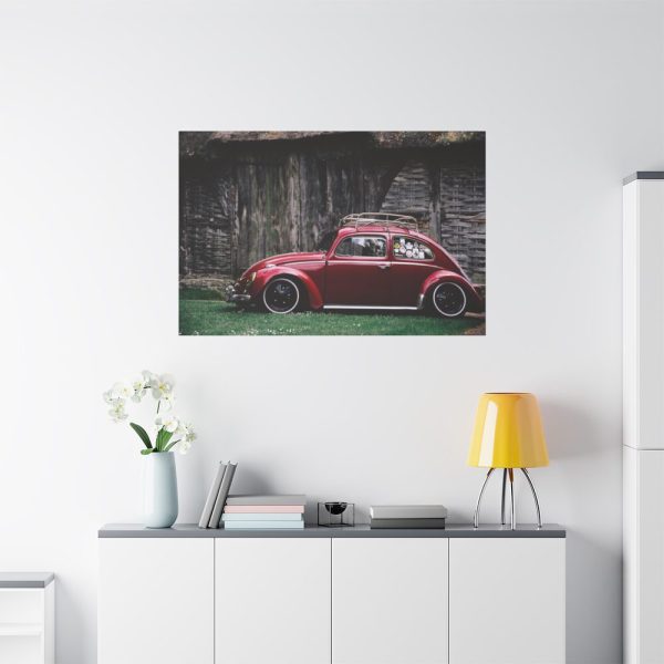 Red Old Beetle Car Standard Canvas