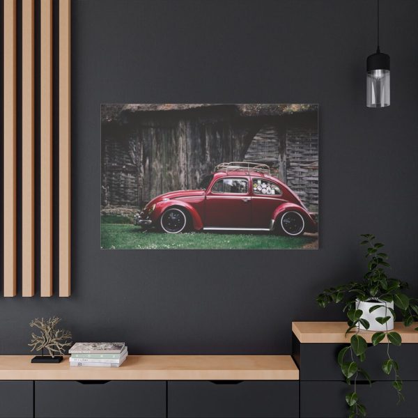 Red Old Beetle Car Standard Canvas