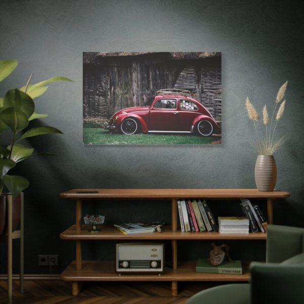 Red Old Beetle Car Standard Canvas