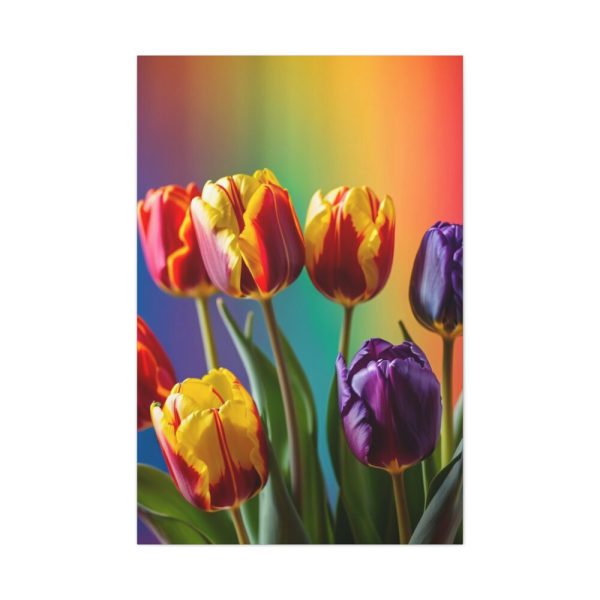 Rainbow Tulips Standard Canvas