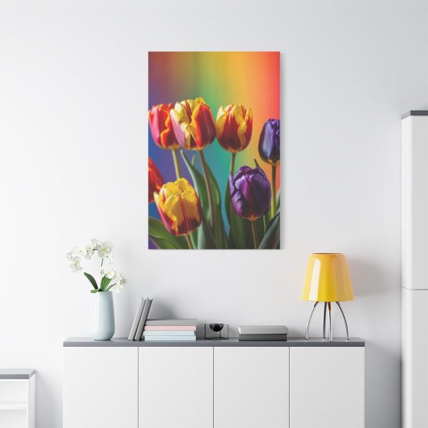 Rainbow Tulips Standard Canvas