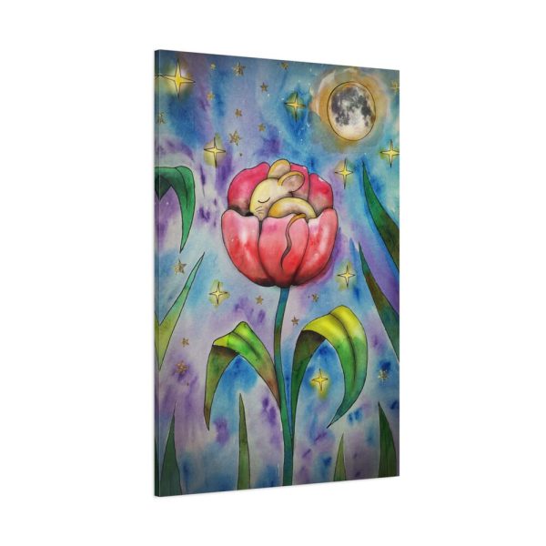 Tulip Flower and Mouse at Night Standard Canvas