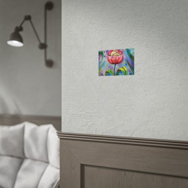 Tulip Flower and Mouse at Night Poster