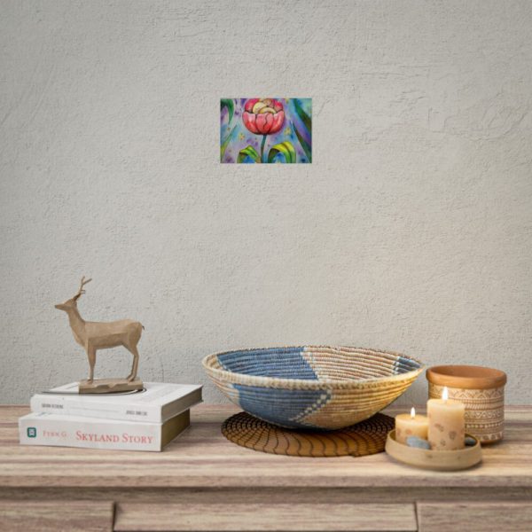 Tulip Flower and Mouse at Night Poster