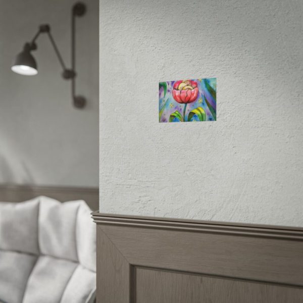 Tulip Flower and Mouse at Night Poster