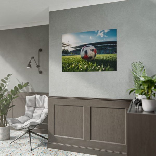 Soccer Ball On The Field Poster
