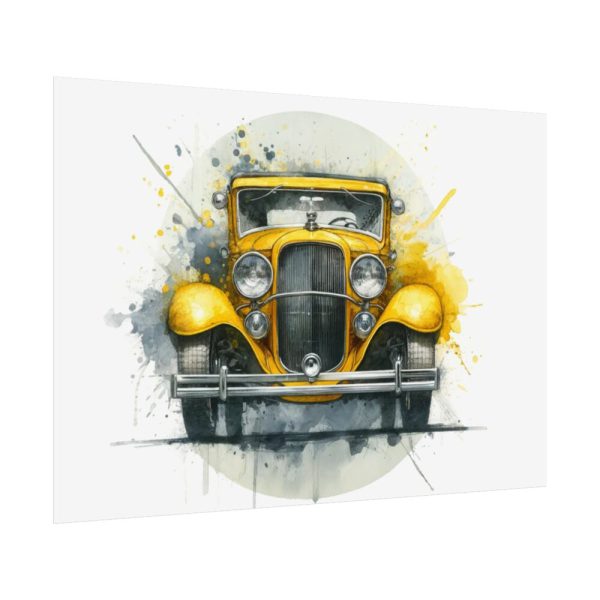 92408-252.jpg Vintage Yellow Car Poster