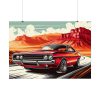 Classic Red Muscle Car Poster