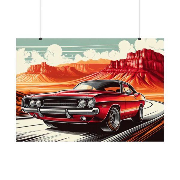 Classic Red Muscle Car Poster