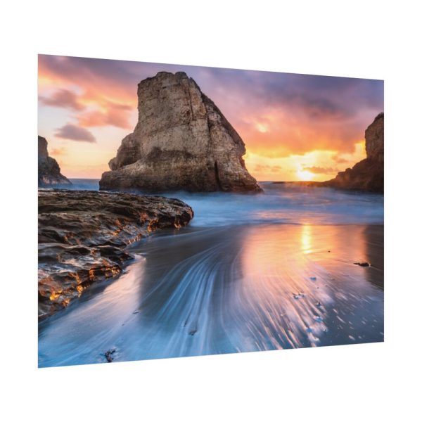 92408-27.jpg Shark Fin Cove During Sunset Poster
