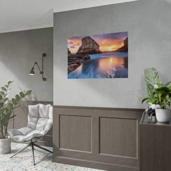 92408-29.jpg Shark Fin Cove During Sunset Poster