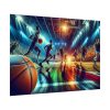 92408-307.jpg Basketball Court Scene With Players in Action Poster