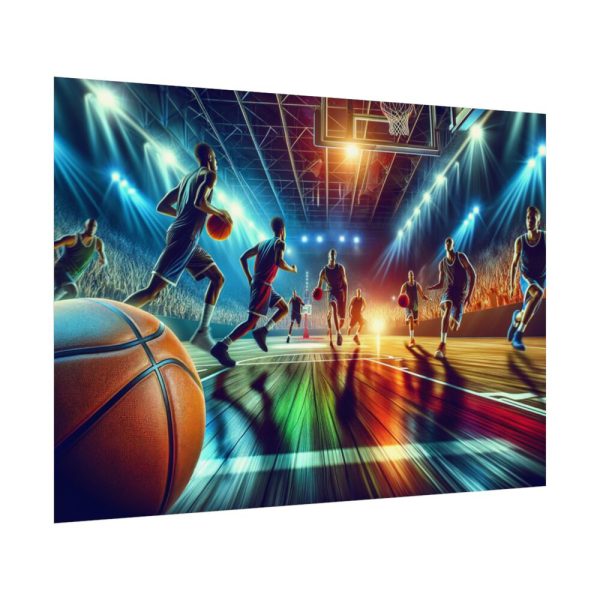 92408-307.jpg Basketball Court Scene With Players in Action Poster