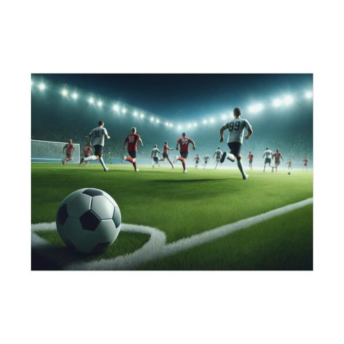 Soccer Game with Players in Action Poster