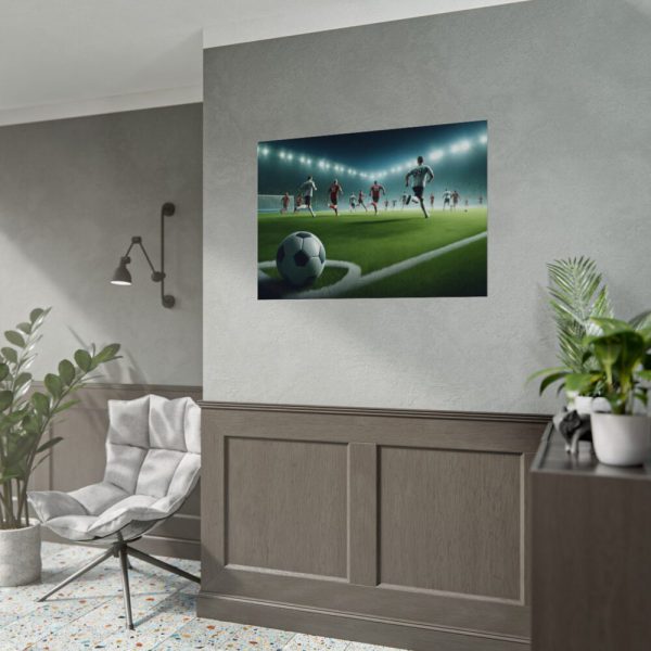 92408-324.jpg Soccer Game with Players in Action Poster