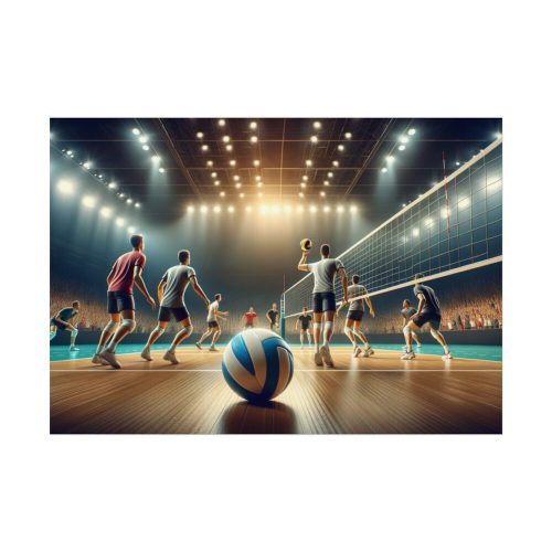 Volleyball Game with Players Poster