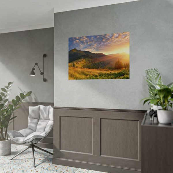 Beautiful Mountain Glow in Sunset Poster