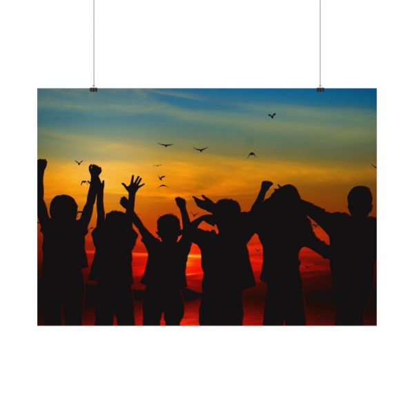 Kids Silhouette Poster