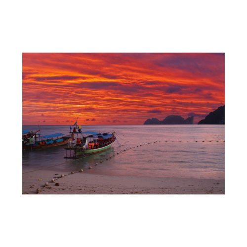 92408-450.jpg Two Boats Moored on Beach Poster