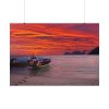 92408-451.jpg Two Boats Moored on Beach Poster