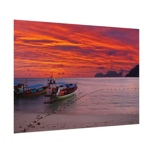 92408-452.jpg Two Boats Moored on Beach Poster