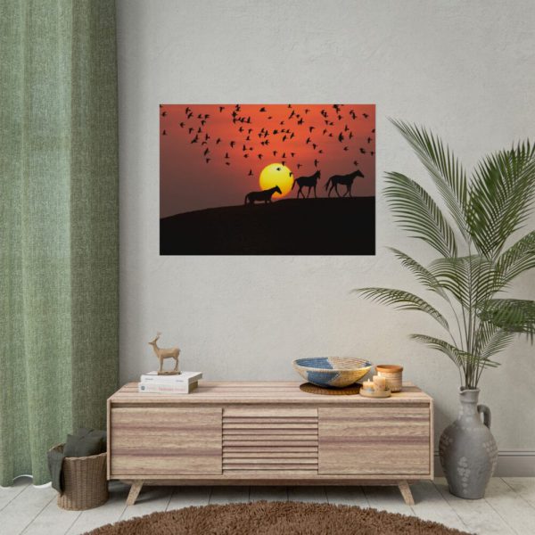 92408-48.jpg Horse Silhouette During Sunset Poster