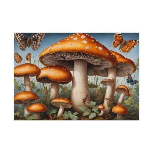 92408-500.jpg Mushrooms Butterfly Forest Art Poster